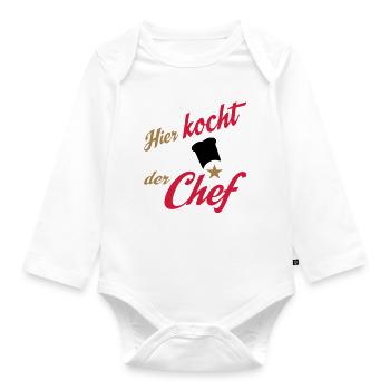 cooking - Organic Longsleeve Baby Bodysuit - white - Front