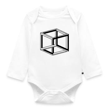 kubus cube escher - Baby Bio-Langarm-Body - Weiß - Vorne
