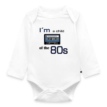Je suis un enfant des années 80 - cassette - Body Bébé bio manches longues - blanc - Devant