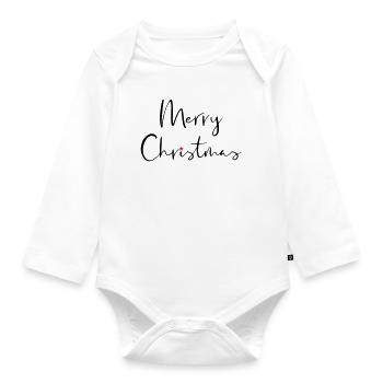 Merry Christmas Stern Geschenk Weihnachten - Baby Bio-Langarm-Body - Weiß - Vorne
