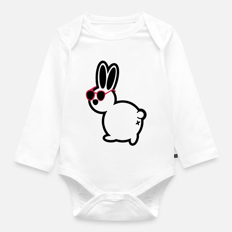 comic hase - Baby Bio-Langarm-Body - Weiß