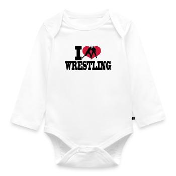 wrestling - Baby Bio-Langarm-Body - Weiß - Vorne