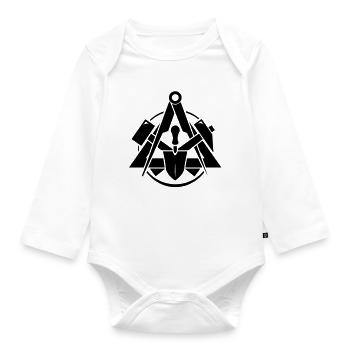 Maurer Logo - Organic Longsleeve Baby Bodysuit - white - Front