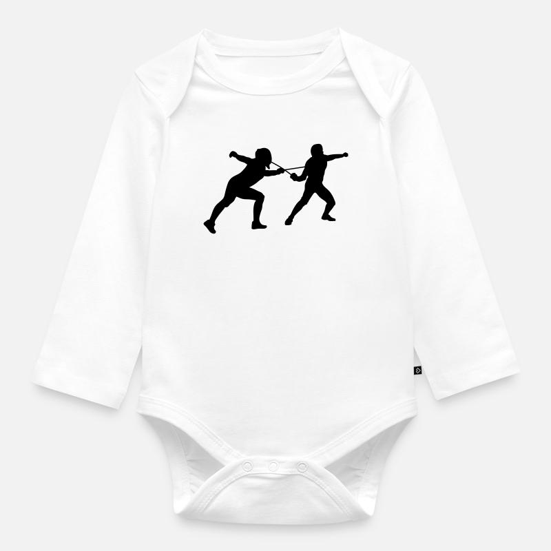 Fechten - Baby Bio-Langarm-Body - Weiß