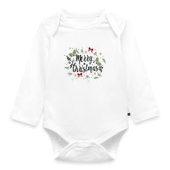 Merry Christmas - Merry Christmas - Organic Longsleeve Baby Bodysuit - white - Front