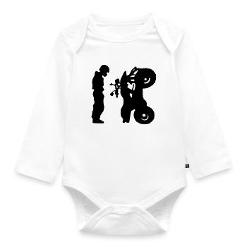Quad - Baby Bio-Langarm-Body - Weiß - Vorne
