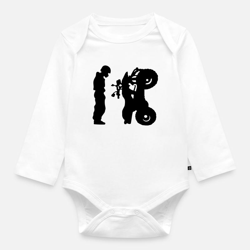 Quad - Baby Bio-Langarm-Body - Weiß