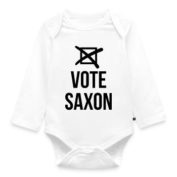 Vote Saxon - Organic Longsleeve Baby Bodysuit - white - Front