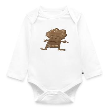 Tote Schokolade - Baby Bio-Langarm-Body - Weiß - Vorne