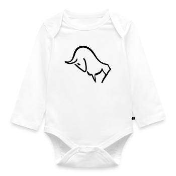 charging bull - Organic Longsleeve Baby Bodysuit - white - Front