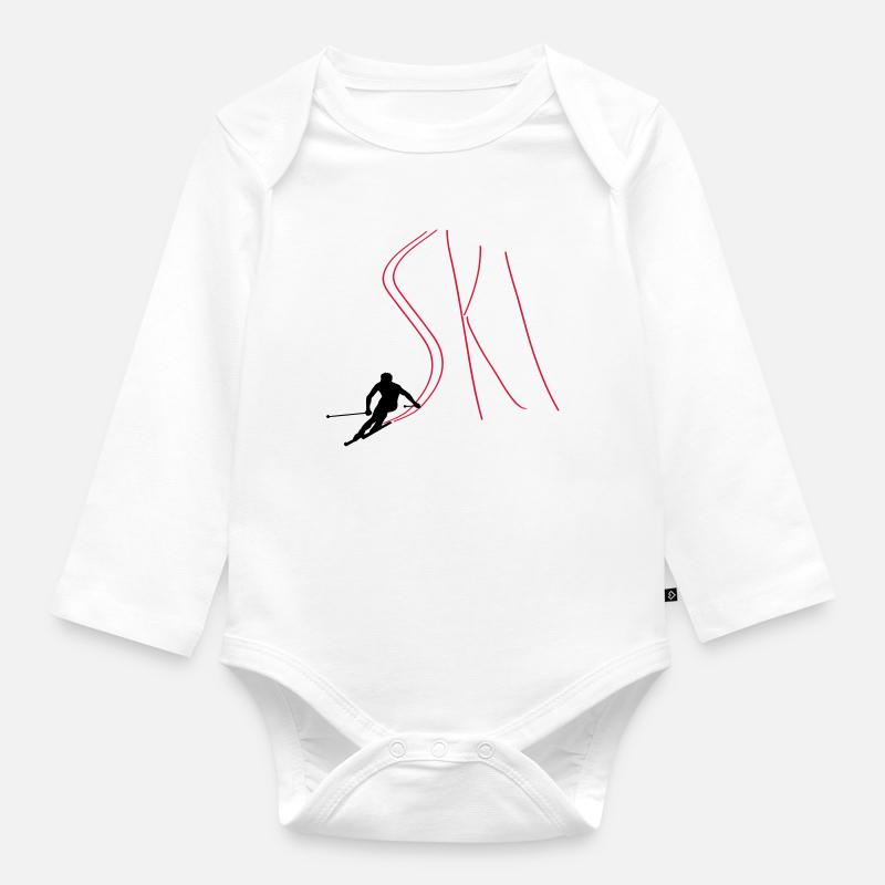 Ski - Baby Bio-Langarm-Body - Weiß