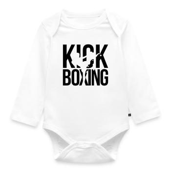 kick boxing - Organic Longsleeve Baby Bodysuit - white - Front