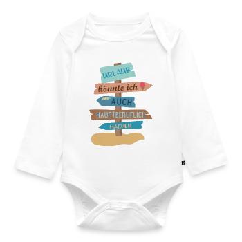 Urlaub - Baby Bio-Langarm-Body - Weiß - Vorne