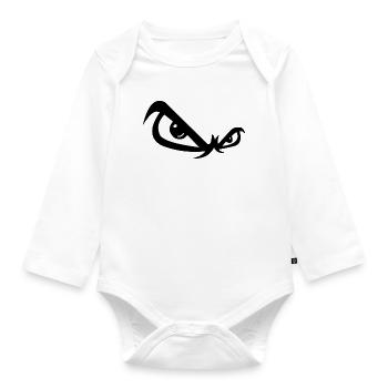 Evil look - Organic Longsleeve Baby Bodysuit - white - Front