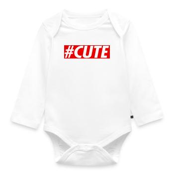 #CUTE - Body Bébé bio manches longues - blanc - Devant