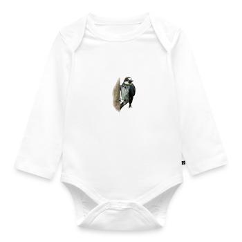 Bunt Specht Shirt Geschenk Vogel Natur Tier Nektar - Baby Bio-Langarm-Body - Weiß - Vorne