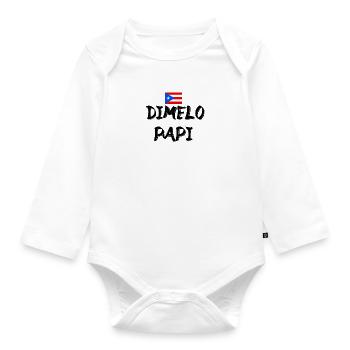 Dimelo Papi Latino - Organic Longsleeve Baby Bodysuit - white - Front