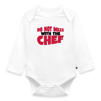 chef - Baby Bio-Langarm-Body - Weiß - Vorne
