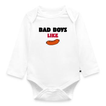 sausage - Organic Longsleeve Baby Bodysuit - white - Front