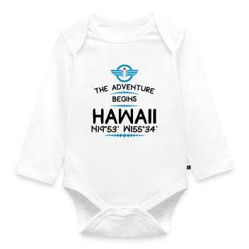 Hawaii - Baby Bio-Langarm-Body - Weiß - Vorne