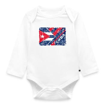 Cuba Flags Design / Gift North America - Organic Longsleeve Baby Bodysuit - white - Front