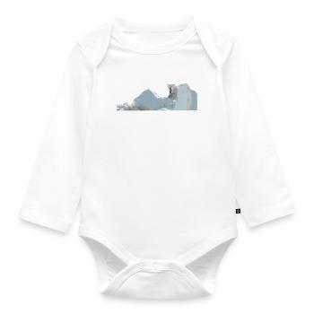 Polar bear on - Organic Longsleeve Baby Bodysuit - white - Front