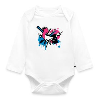 Arrows in different directions - Organic Longsleeve Baby Bodysuit - white - Front