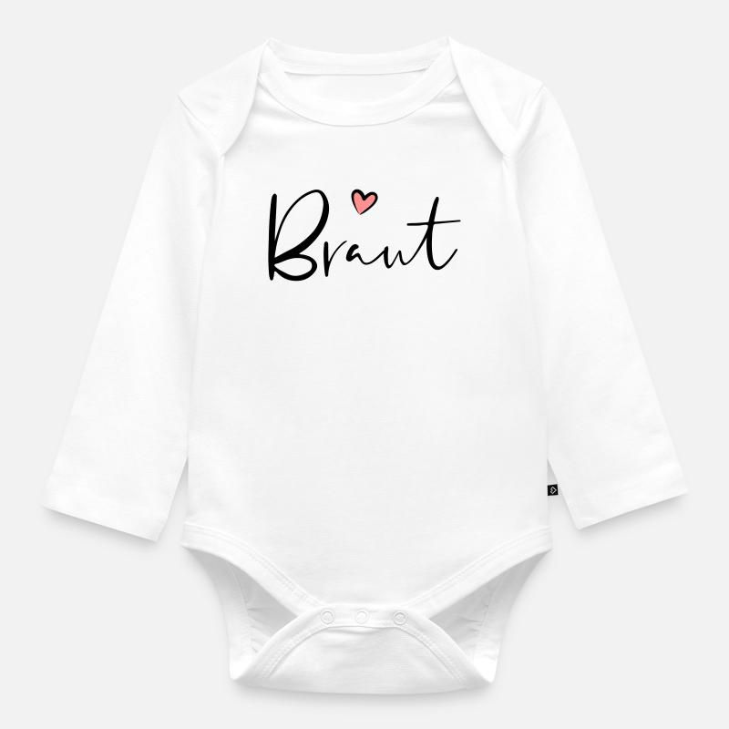Braut Herz Junggesellinnenabschied Geschenk - Baby Bio-Langarm-Body - Weiß