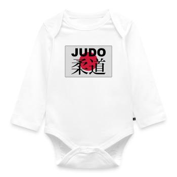 judo - Body Bébé bio manches longues - blanc - Devant