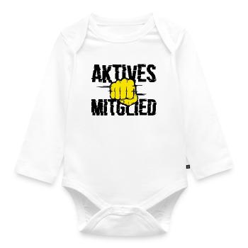 Active member - Organic Longsleeve Baby Bodysuit - white - Front