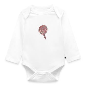 Neon Scribble Balloon – Pop Art Sketch - Organic Longsleeve Baby Bodysuit - white - Front