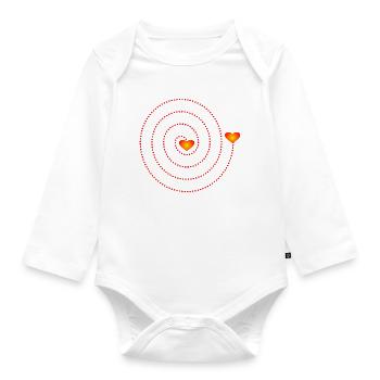 Spiral Hearts - Heart People - Organic Longsleeve Baby Bodysuit - white - Front