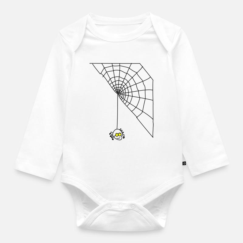 Spinne - Baby Bio-Langarm-Body - Weiß
