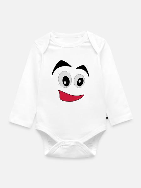 comic - Baby Bio-Langarm-Body - Weiß