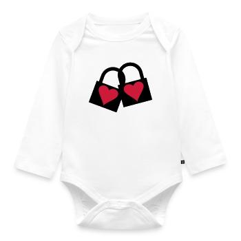 Love Lock - Organic Longsleeve Baby Bodysuit - white - Front