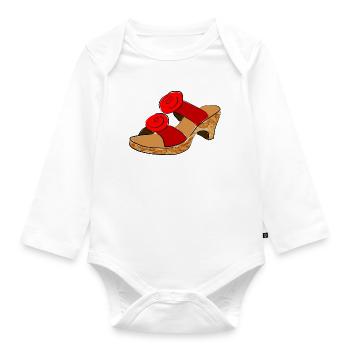 shoe - Organic Longsleeve Baby Bodysuit - white - Front
