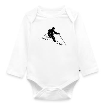 ski freeride - Body Bébé bio manches longues - blanc - Devant