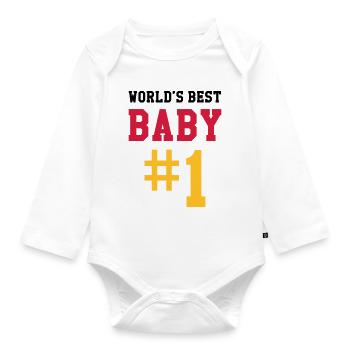 World's Best Baby - Baby Bio-Langarm-Body - Weiß - Vorne