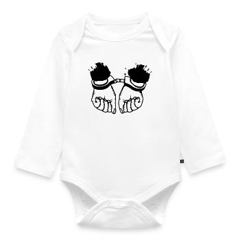 Hände und Handschellen - Baby Bio-Langarm-Body - Weiß - Vorne
