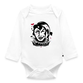 Playing card joker - Organic Longsleeve Baby Bodysuit - white - Front