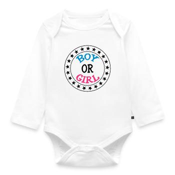 Boy or Girl - Organic Longsleeve Baby Bodysuit - white - Front