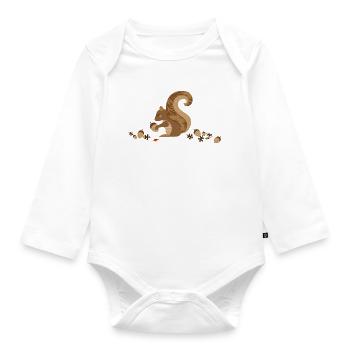Ein Eichhörnchen mit einer Eichel - Baby Bio-Langarm-Body - Weiß - Vorne