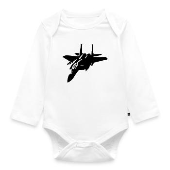 F-15 - Baby Bio-Langarm-Body - Weiß - Vorne