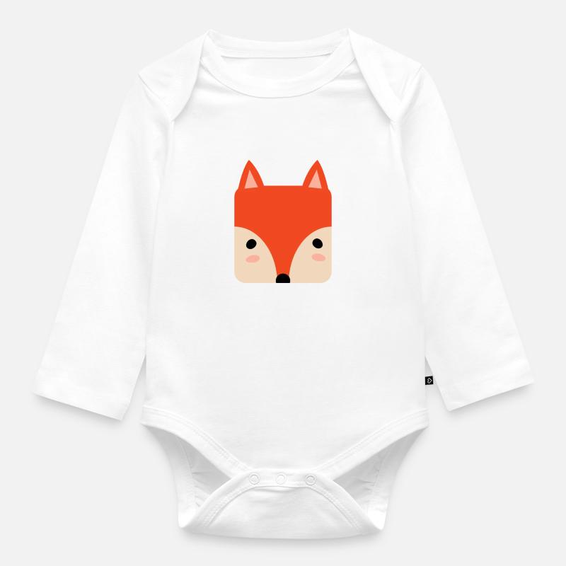 Fuchs - Baby Bio-Langarm-Body - Weiß