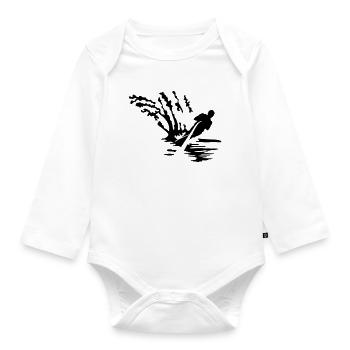 water ski - Organic Longsleeve Baby Bodysuit - white - Front