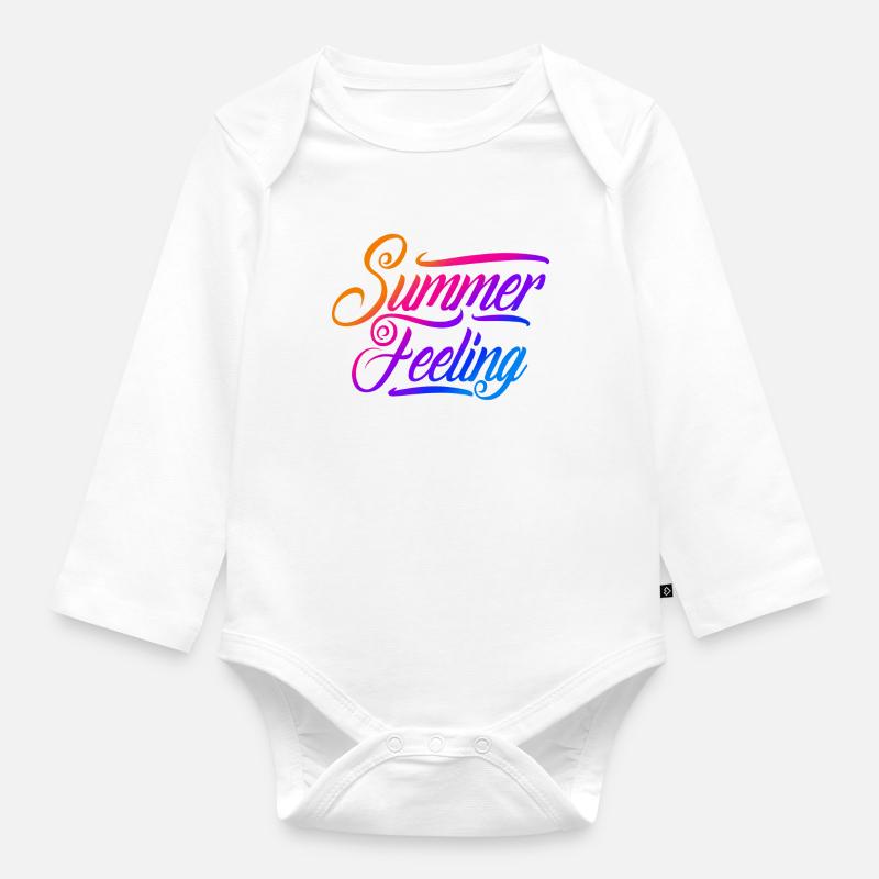 Summer feeling - Baby Bio-Langarm-Body - Weiß