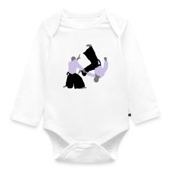 Aikido - Baby Bio-Langarm-Body - Weiß - Vorne