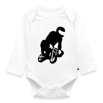 pocket bike - Organic Longsleeve Baby Bodysuit - white - Front