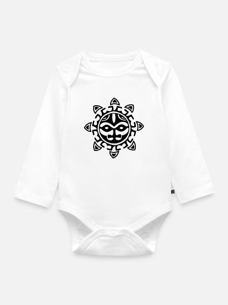 maori - Baby Bio-Langarm-Body - Weiß