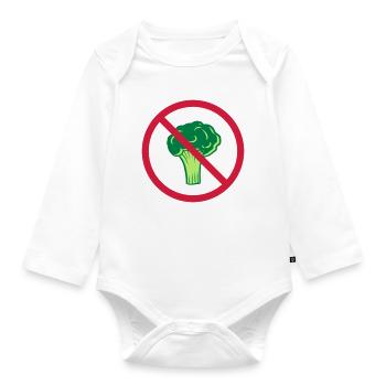 no broccoli prohibited shield zone healthy vitamins - Organic Longsleeve Baby Bodysuit - white - Front